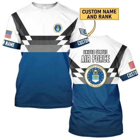 Custom Rank And Name U.S. Air Force Veterans Premium Zipper Hoodie Shirt All Over Prints Gift Loves