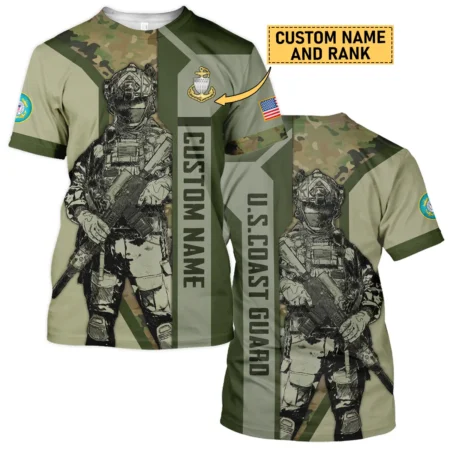 Custom Rank And Name U.S. Coast Guard Veterans Premium Hoodie Shirt All Over Prints Gift Loves