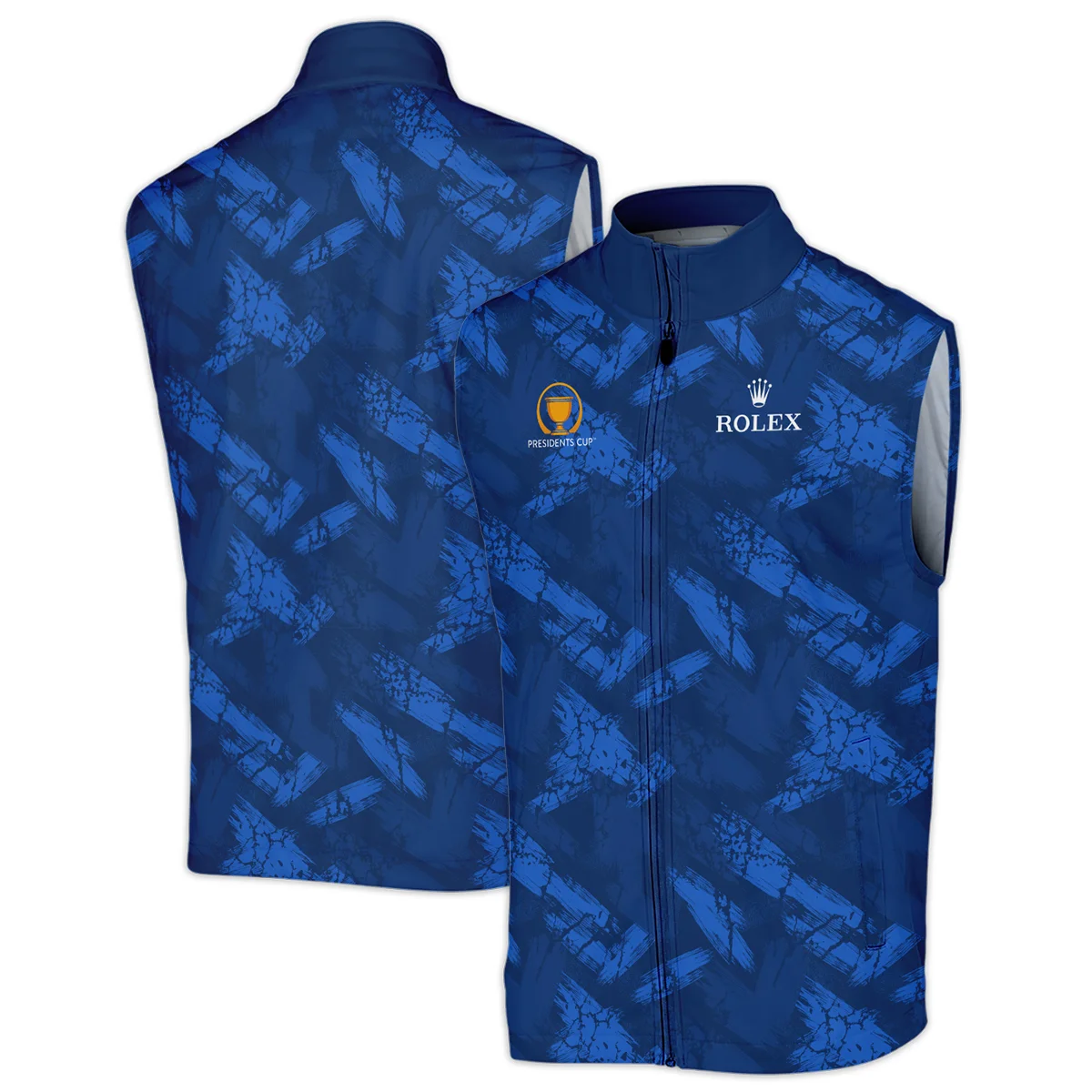 Golf Dark Blue With Grunge Pattern Presidents Cup Rolex Sleeveless Jacket All Over Prints HOPDC210624A01ROXSJK