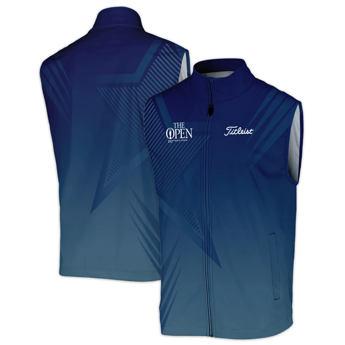 Titleist 152nd Open Championship Abstract Background Dark Blue Gradient Star Line Zipper Polo Shirt All Over Prints HOTOP260624A04TLZPL