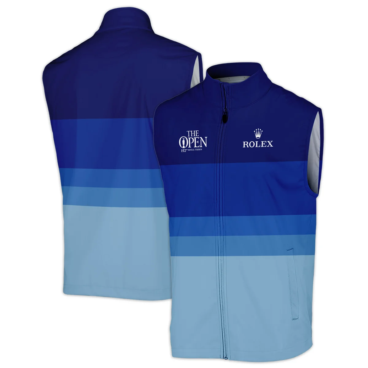 Blue Gradient Line Pattern Background Rolex 152nd Open Championship Sleeveless Jacket All Over Prints HOTOP270624A04ROXSJK