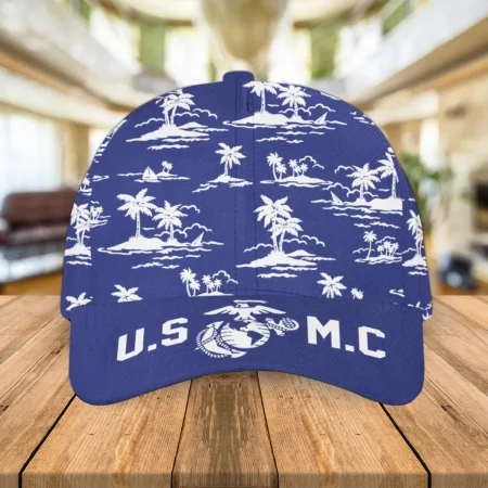Hawaii Pattern Summer Beach Style U.S. Marine Corps Classic All over Print Cap