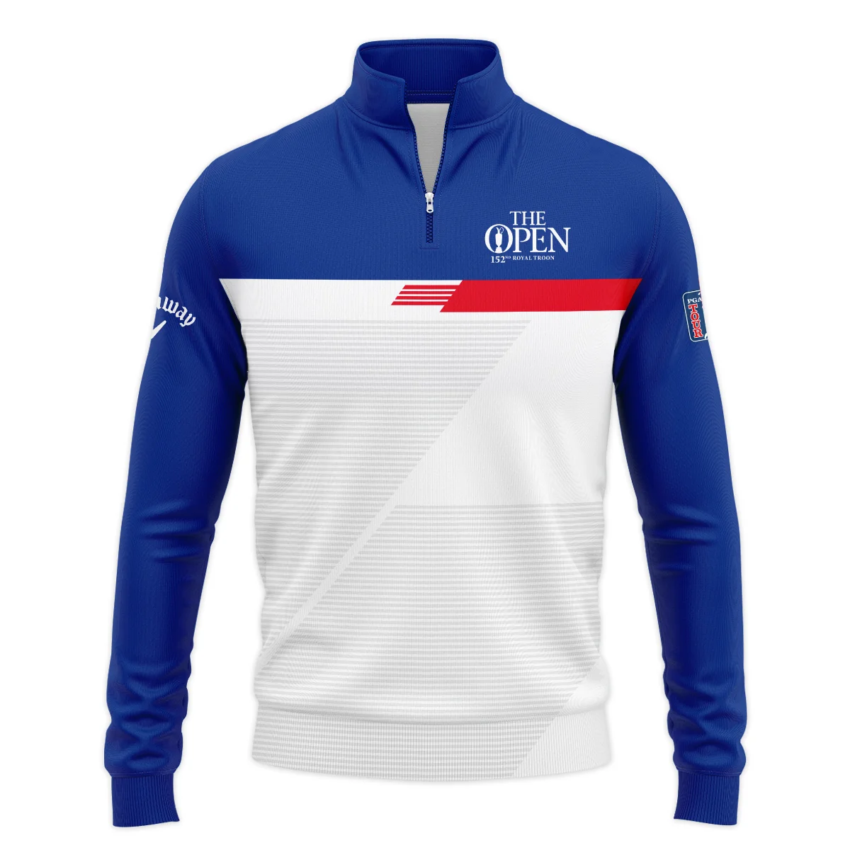 152nd Open Championship Golf Blue Red White Line Pattern Background Quarter-Zip Jacket All Over Prints HOTOP260624A01CLWSWZ