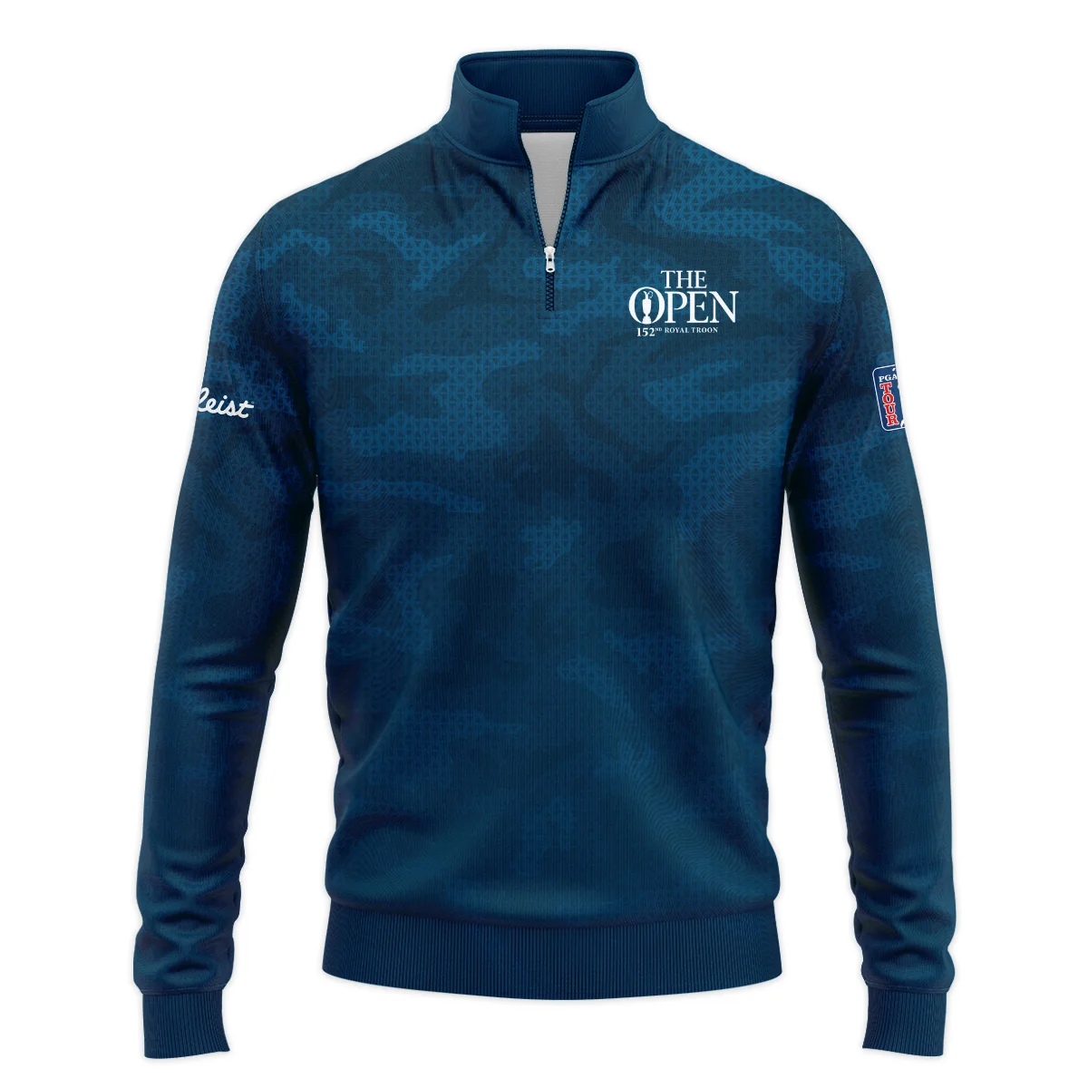 Titleist 152nd Open Championship Dark Blue Abstract Background Zipper Polo Shirt All Over Prints HOTOP260624A02TLZPL