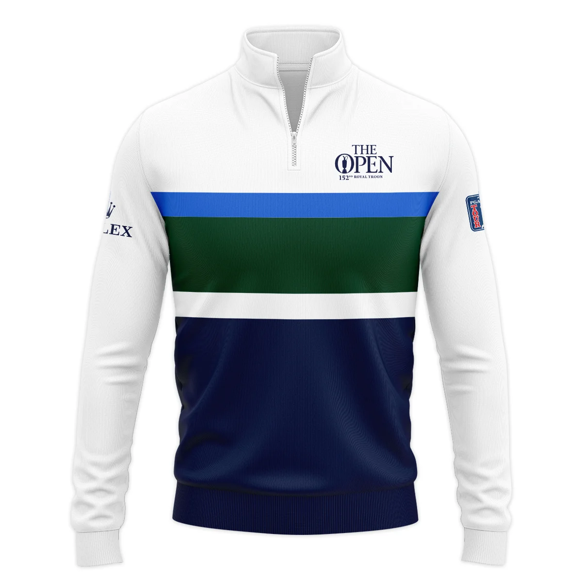 White Blue Green Background Rolex 152nd Open Championship Quarter-Zip Jacket All Over Prints HOTOP270624A01ROXSWZ