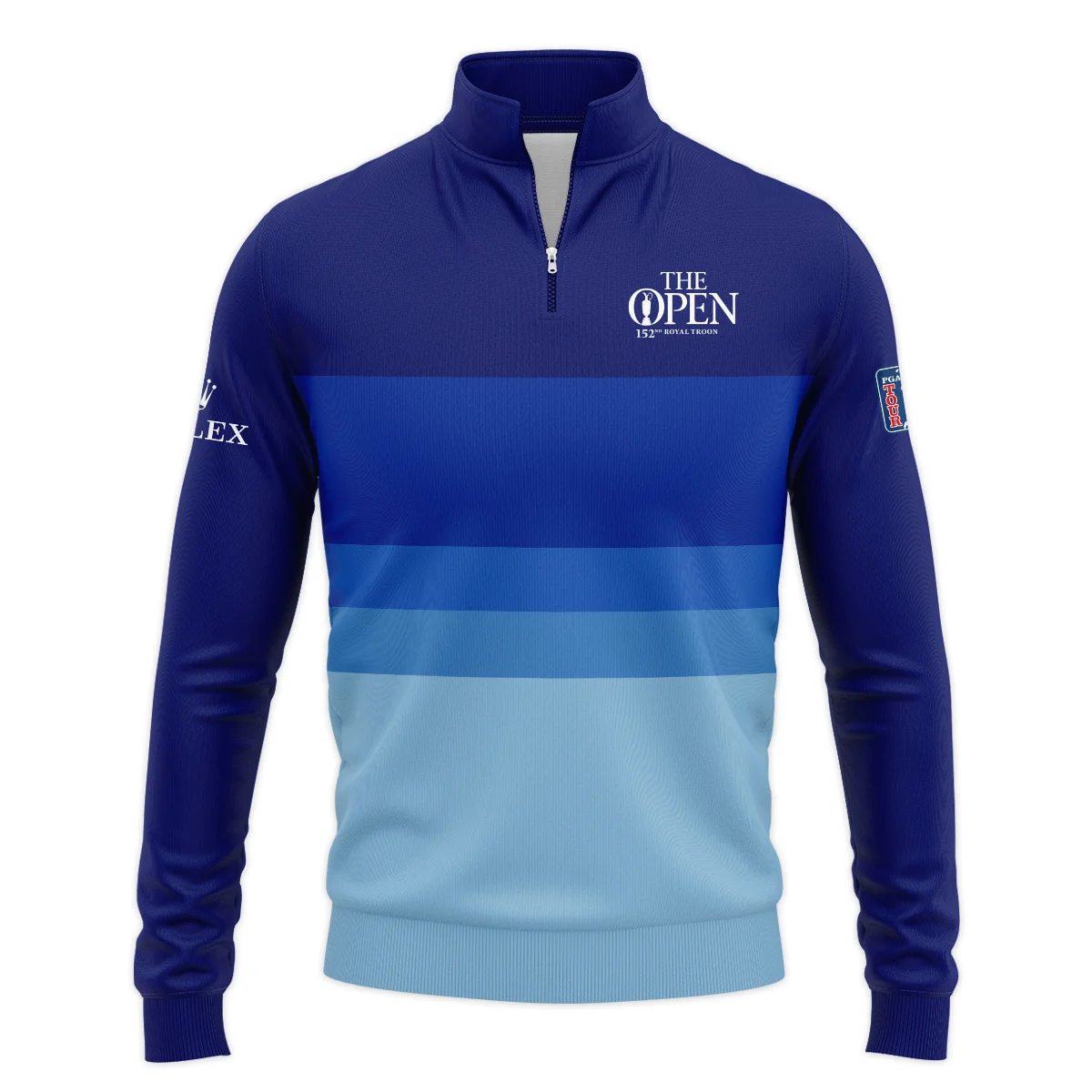 Blue Gradient Line Pattern Background Rolex 152nd Open Championship Performance Quarter Zip Sweatshirt With Pockets All Over Prints HOTOP270624A04ROXTS