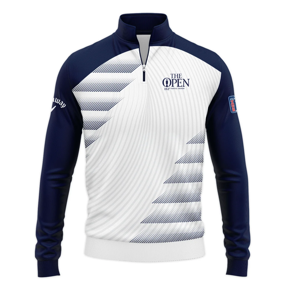 Callaway 152nd Open Championship Blue White Line Pattern Quarter-Zip Jacket All Over Prints HOTOP280624A02CLWSWZ