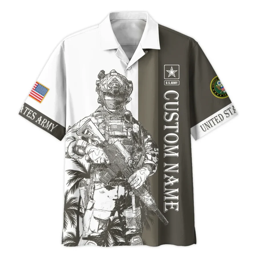 Hawaii Style Pattern U.S. Army Oversized Hawaiian Shirt All Over Prints Gift Loves
