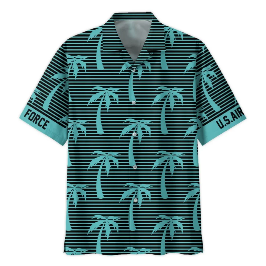 Hawaii Palm Tree Pattern Summer Beach Shirt Veteran U.S. Air Force All Over Prints Oversized Hawaii Palm Treean Shirt