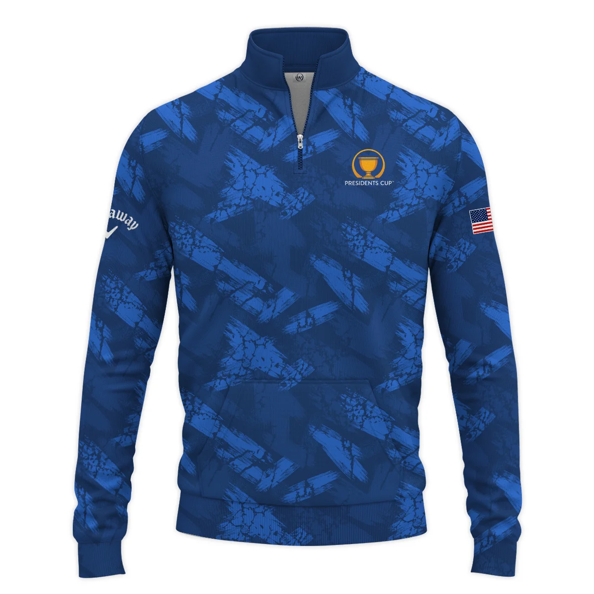 Golf Dark Blue With Grunge Pattern Presidents Cup Callaway Quarter-Zip Jacket All Over Prints HOPDC210624A01CLWSWZ
