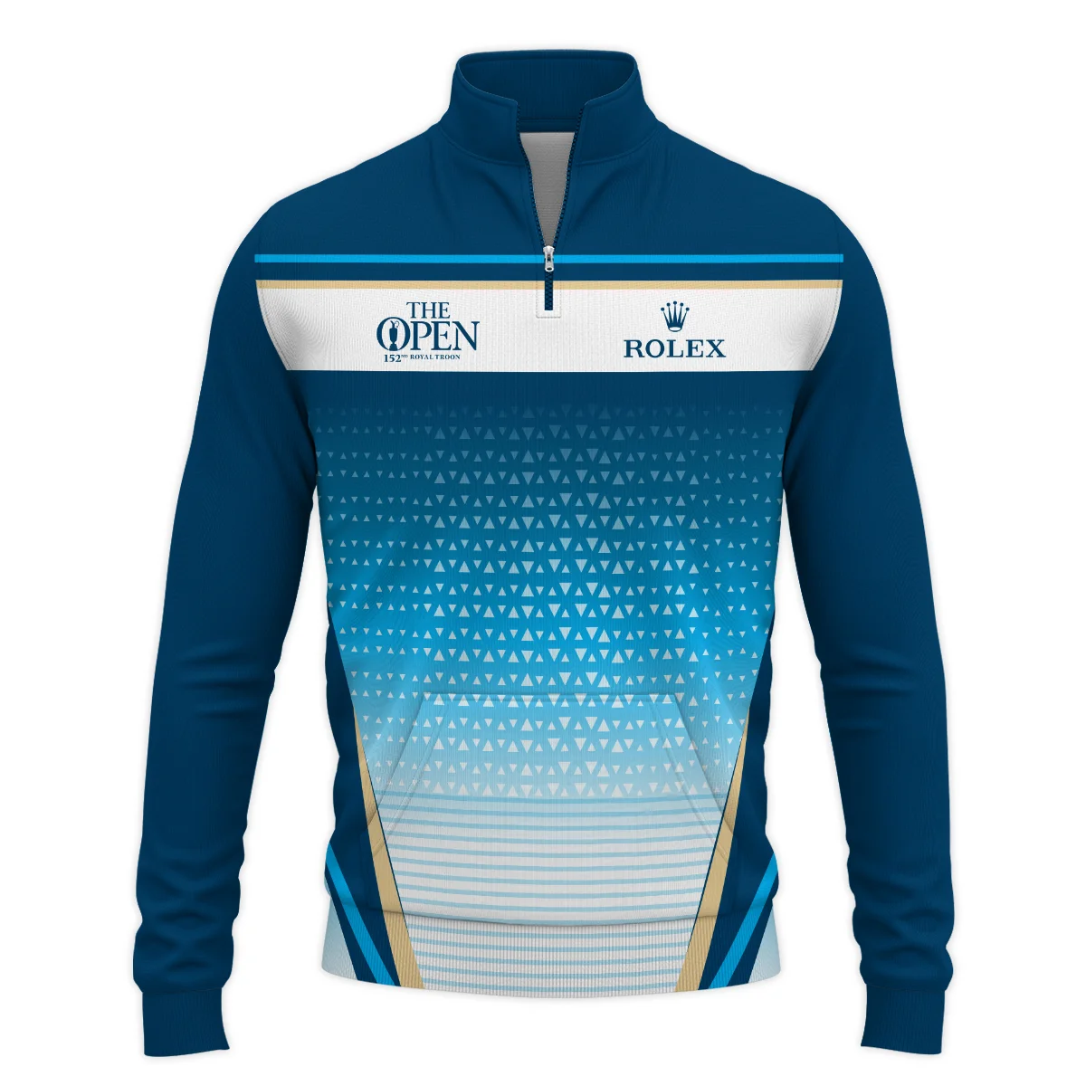 152nd The Open Championship Golf Blue Yellow White Pattern Background Rolex Performance Quarter Zip Sweatshirt With Pockets All Over Prints HOTOP250624A01ROXTS