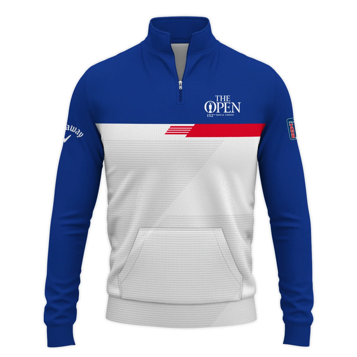 152nd Open Championship Golf Blue Red White Line Pattern Background Zipper Hoodie Shirt All Over Prints HOTOP260624A01CLWZHD