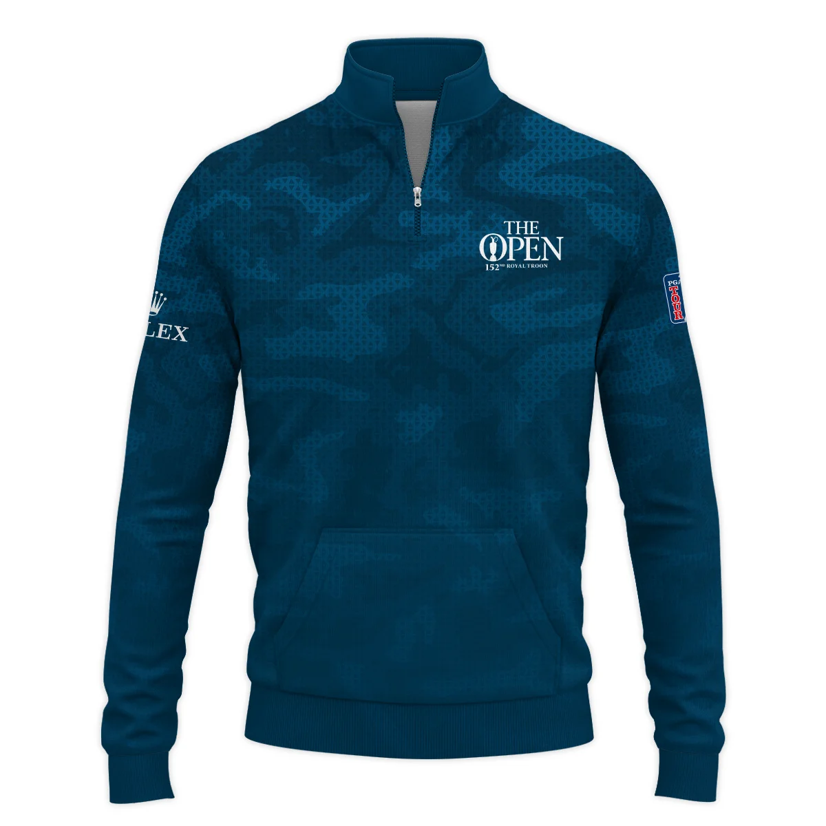 Rolex 152nd Open Championship Dark Blue Abstract Background Performance Quarter Zip Sweatshirt With Pockets All Over Prints HOTOP260624A02ROXTS