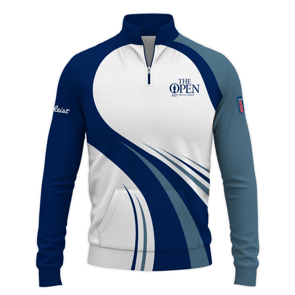 152nd Open Championship Titleist White Mostly Desaturated Dark Blue Quarter-Zip Jacket All Over Prints HOTOP270624A02TLSWZ