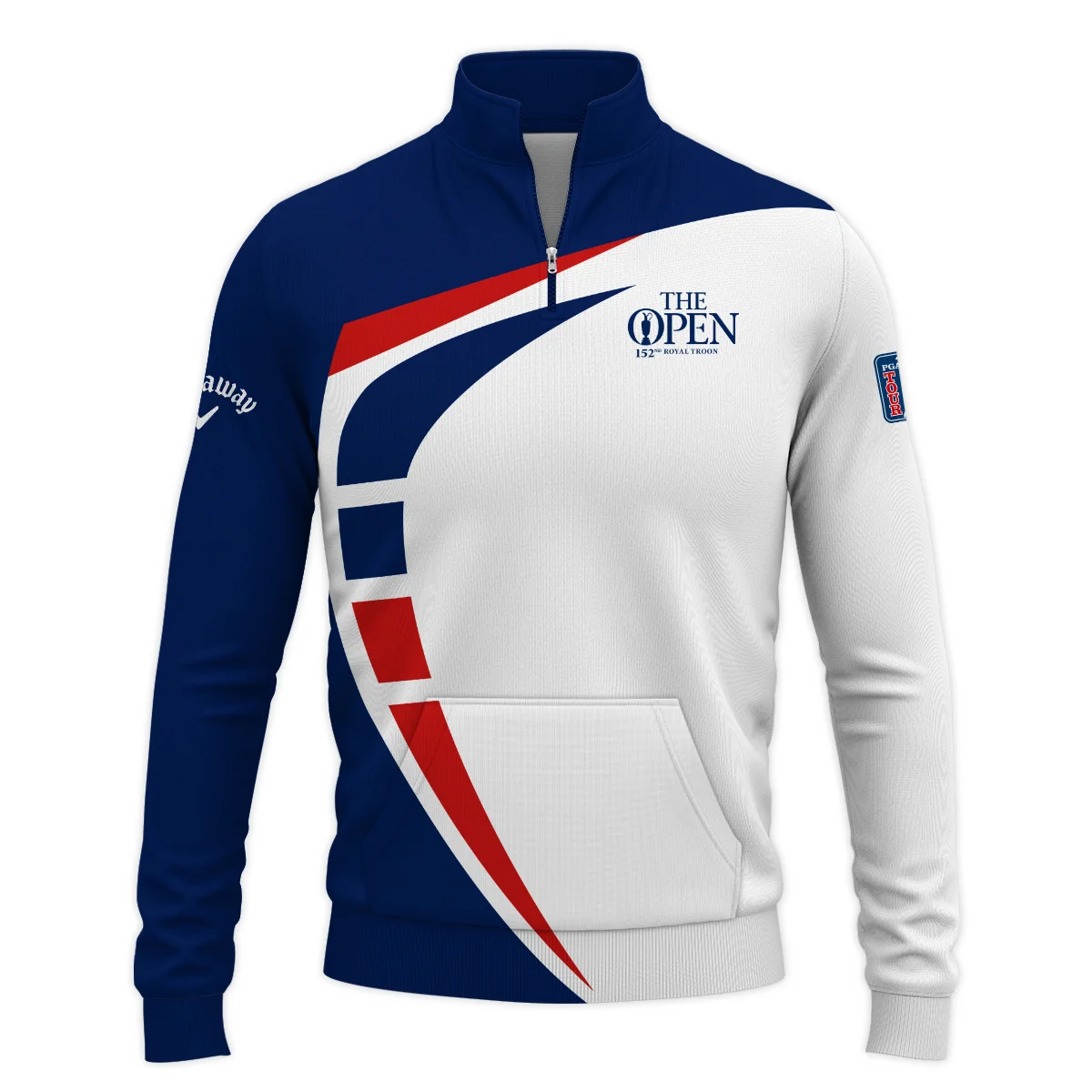 152nd Open Championship Callaway White Blue Red Pattern Background Quarter-Zip Jacket All Over Prints HOTOP270624A03CLWSWZ