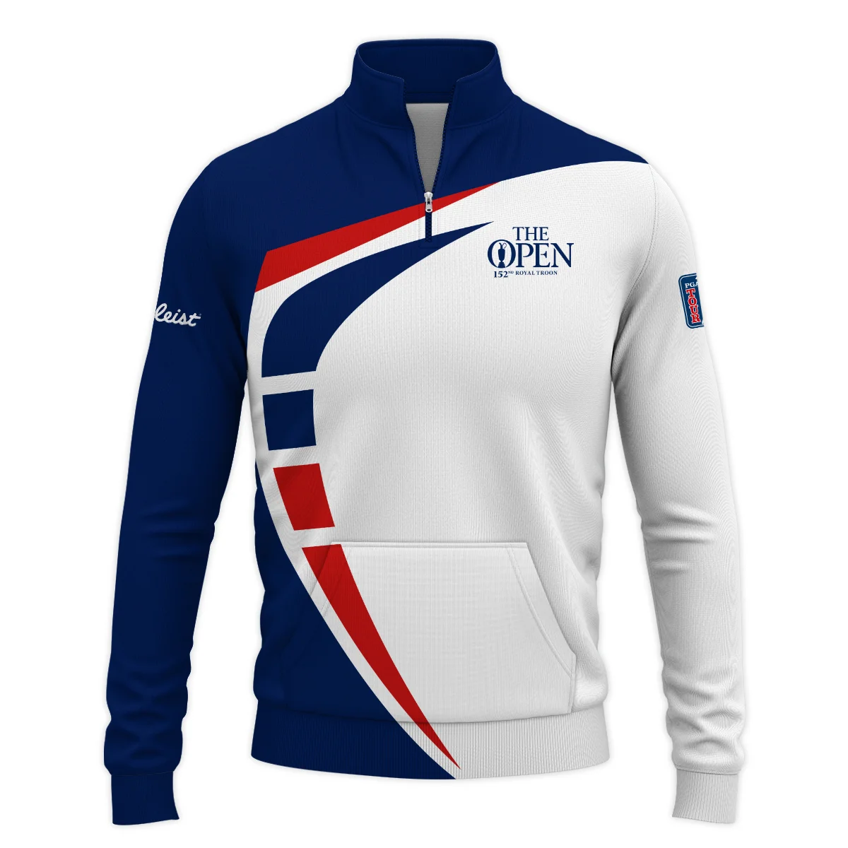 152nd Open Championship Titleist White Blue Red Pattern Background Performance Quarter Zip Sweatshirt With Pockets All Over Prints HOTOP270624A03TLTS