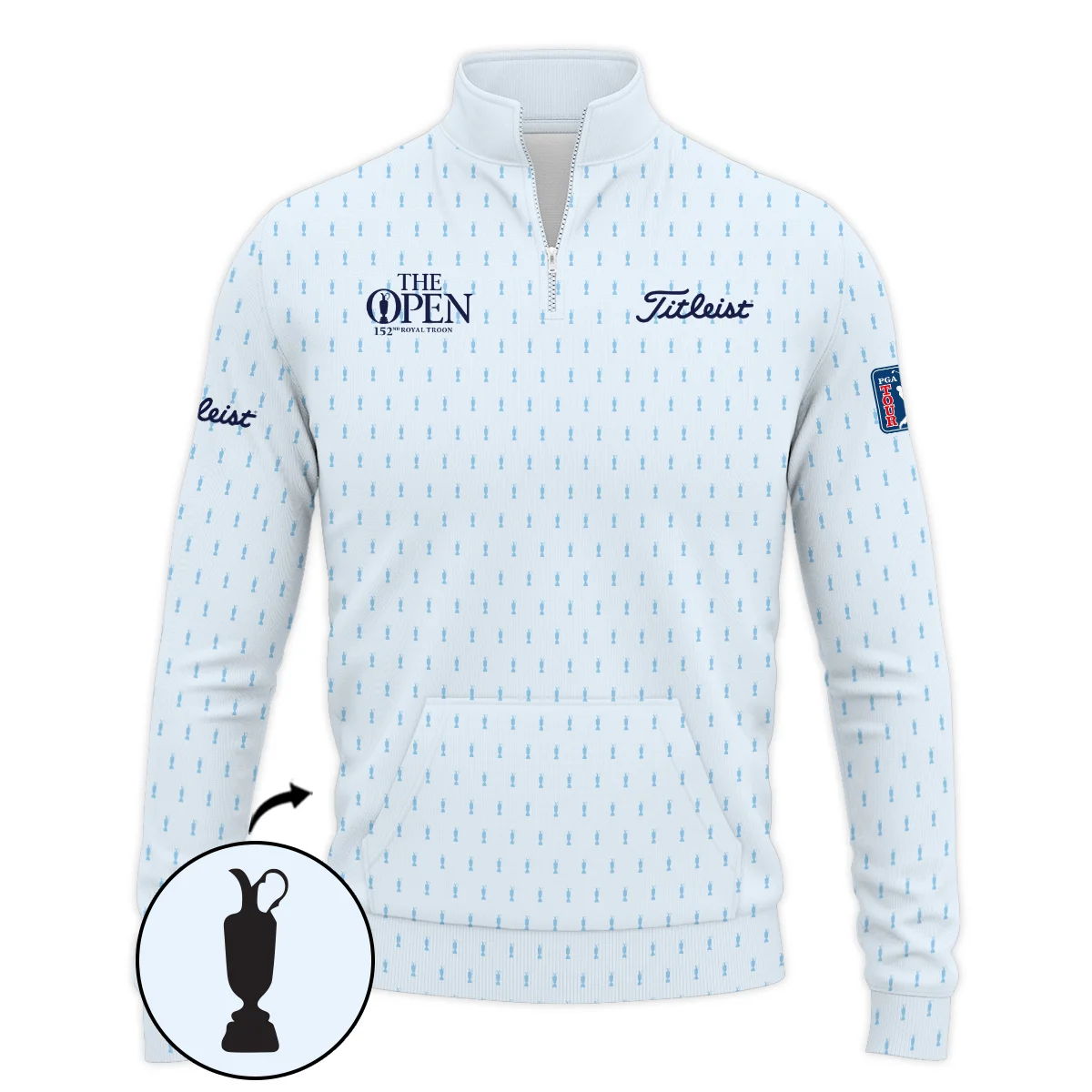 Golf Sport Light Blue Pattern Cup 152nd Open Championship Titleist Sleeveless Jacket All Over Prints QTTOP160624A01TLSJK