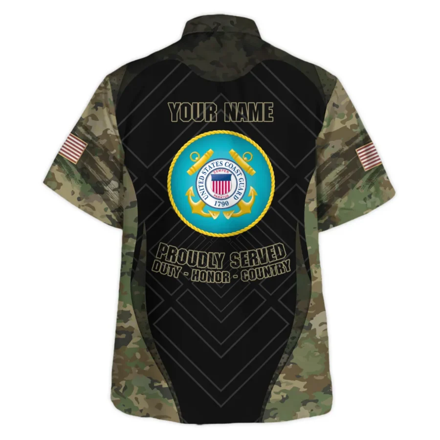 All Gave Some Duty Honor Country Custom Name U.S. Coast Guard All Over Prints Oversized Hawaiian Shirt