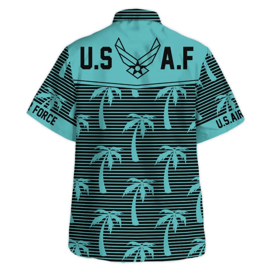 Hawaii Palm Tree Pattern Summer Beach Shirt Veteran U.S. Air Force All Over Prints Oversized Hawaii Palm Treean Shirt