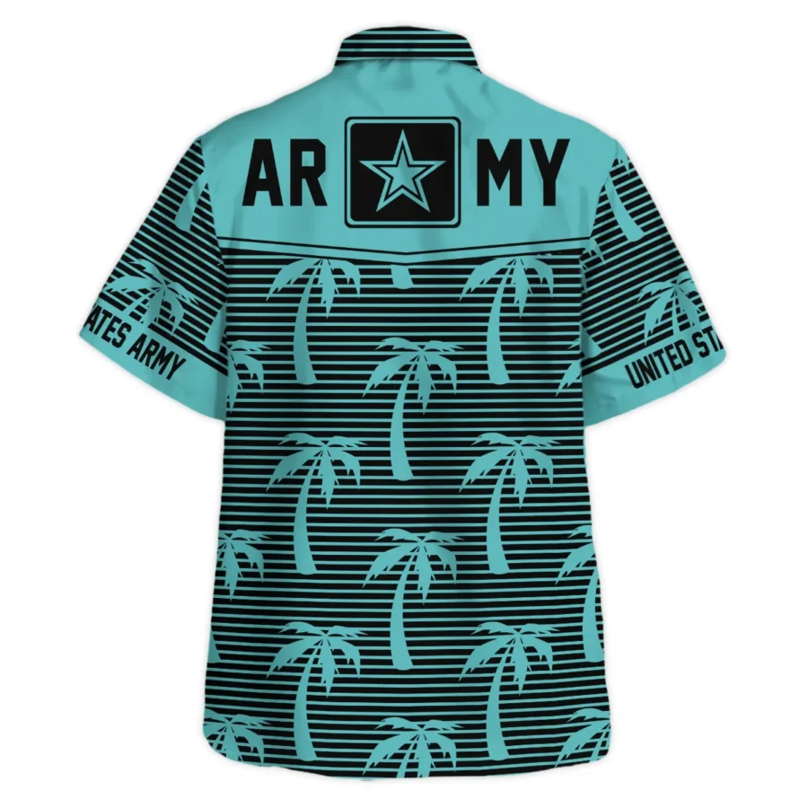Hawaii Palm Tree Pattern Summer Beach Shirt Veteran U.S. Army All Over Prints Oversized Hawaii Palm Treean Shirt