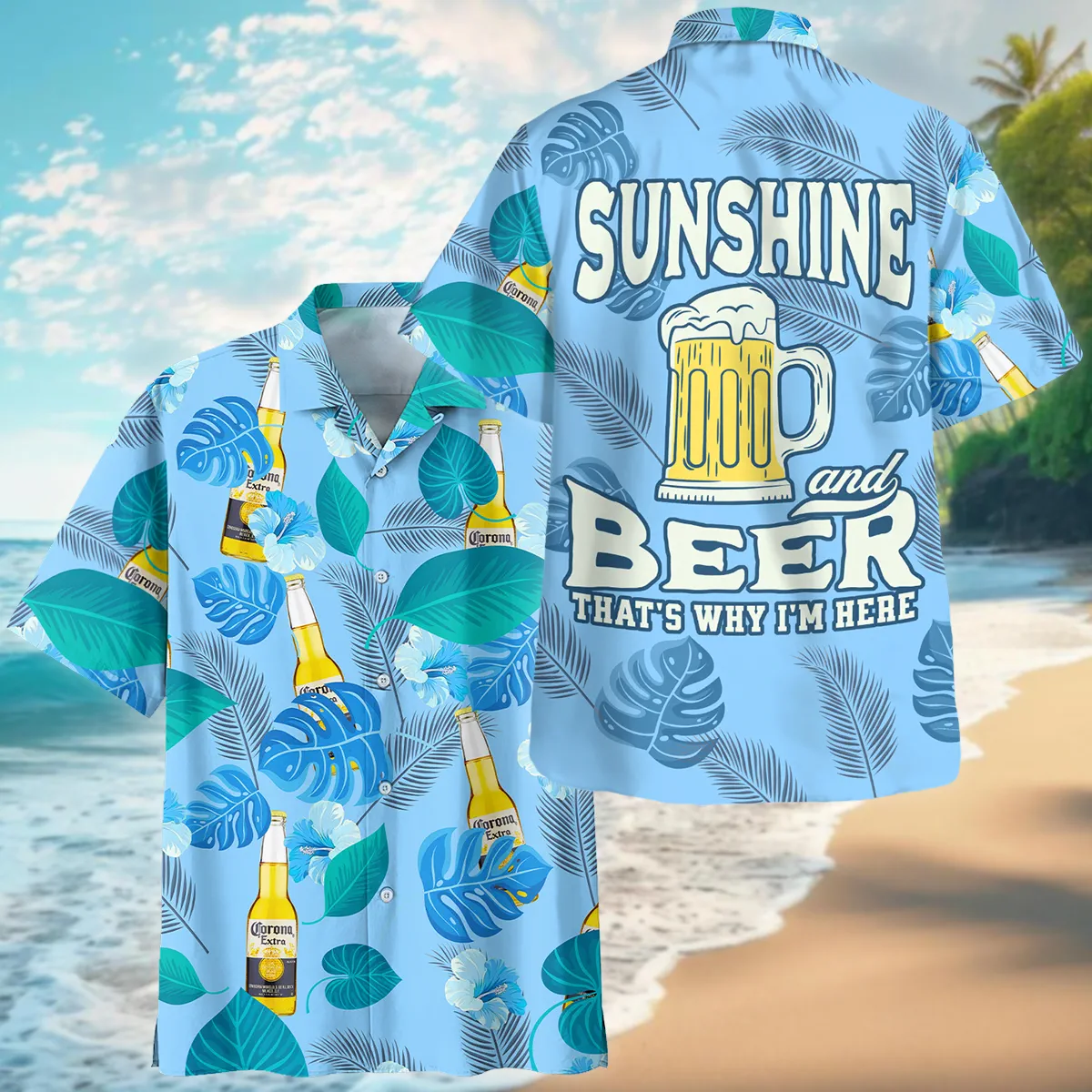 Hawaii Tropical Pattern Busch Beer Lovers Premium T-Shirt All Over Prints Gift Loves BLB240624A01BUSTS