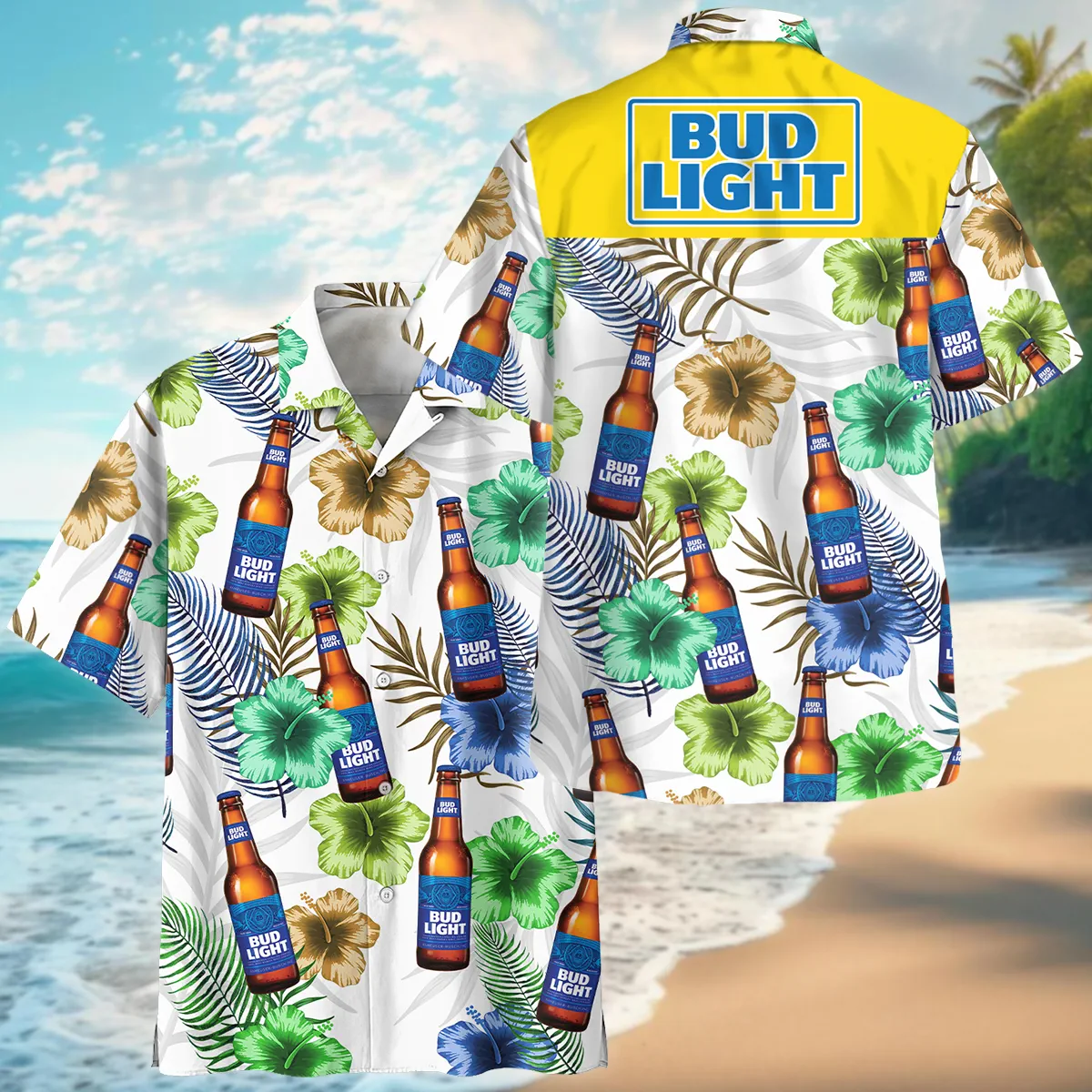Hawaii Tropical Pattern Coors Light Beer Lovers Premium T-Shirt All Over Prints Gift Loves BLB240624A02CLTS