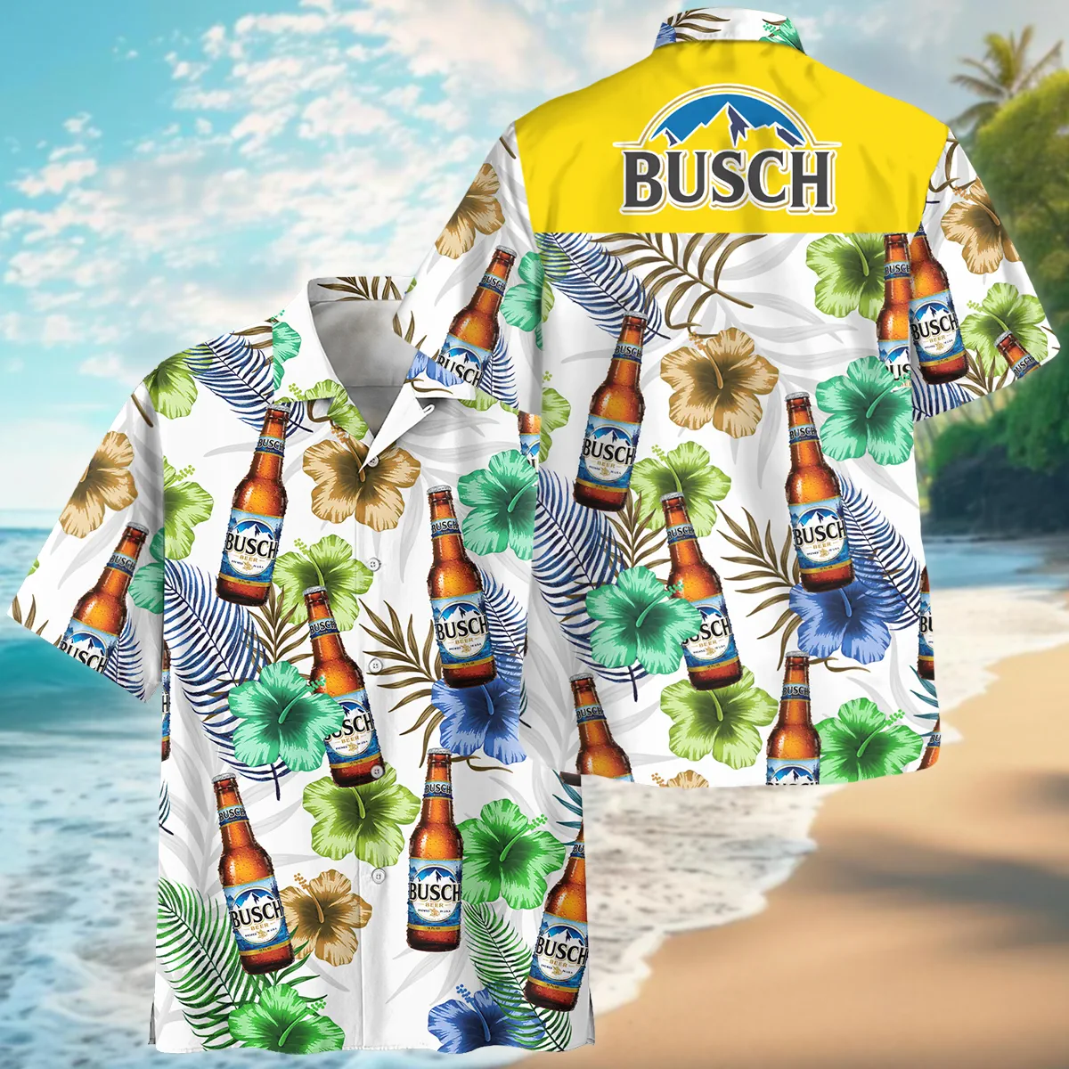 Hawaii Tropical Pattern Miller Lite Beer Lovers Oversized Hawaiian Shirt All Over Prints Gift Loves BLB240624A02MLHW