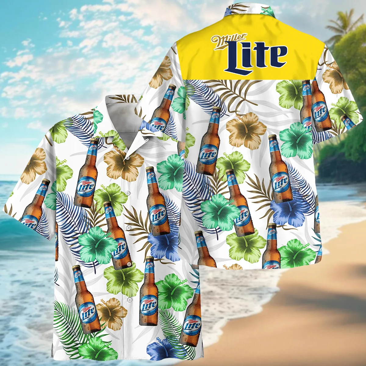 Hawaii Tropical Pattern Bud Light Beer Lovers Premium T-Shirt All Over Prints Gift Loves BLB240624A02BLTS