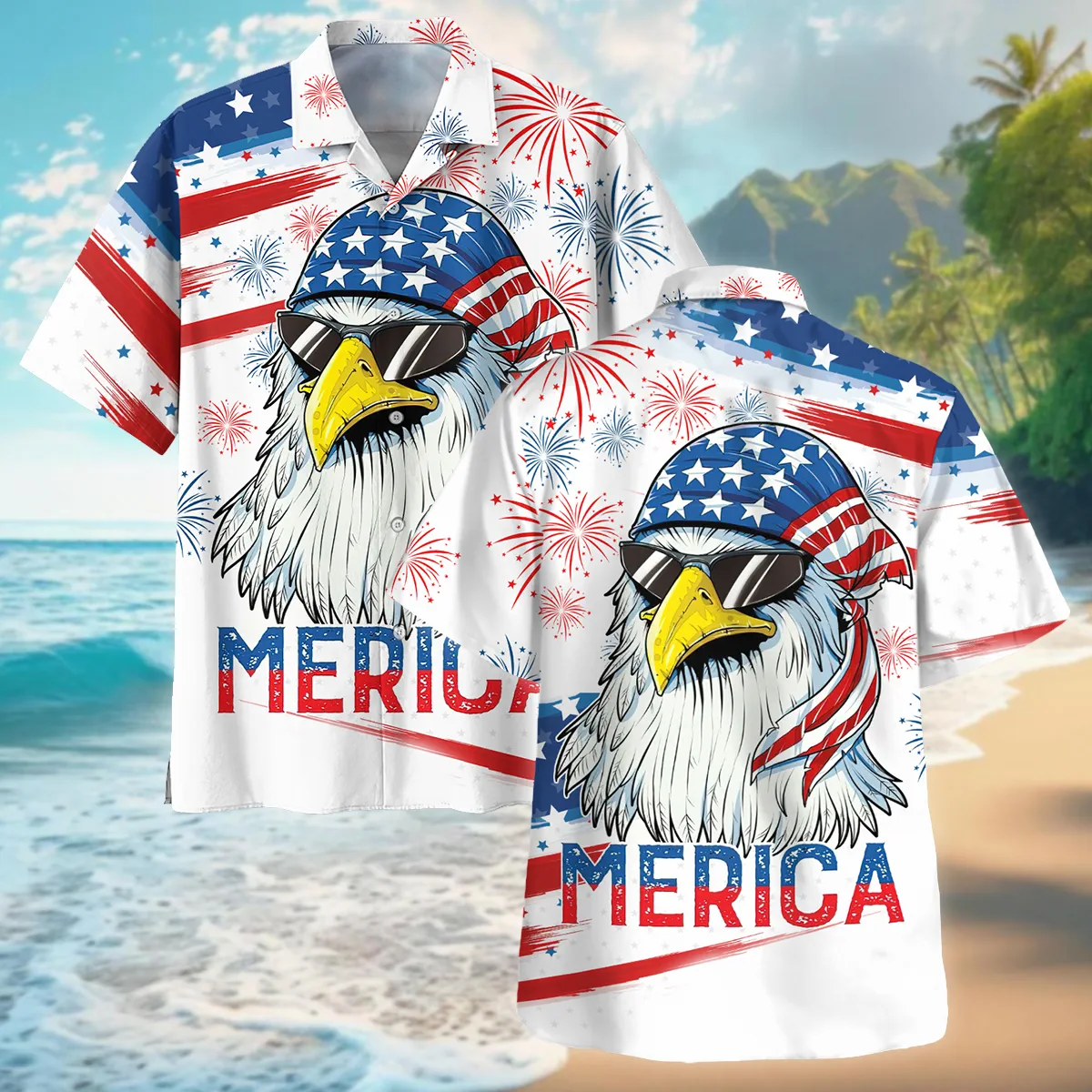United States Independence Day U.S. Army All Over Prints Oversized Hawaiian Shirt