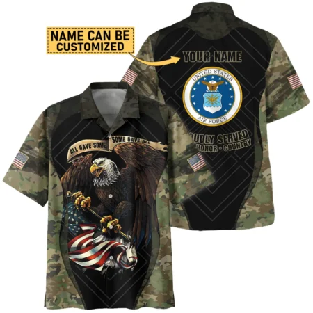 All Gave Some Duty Honor Country Custom Name U.S. Air Force All Over Prints Oversized Hawaiian Shirt