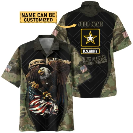 All Gave Some Duty Honor Country Custom Name U.S. Army All Over Prints Oversized Hawaiian Shirt