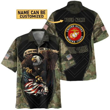 All Gave Some Duty Honor Country Custom Name U.S. Marine Corps All Over Prints Zipper Hoodie