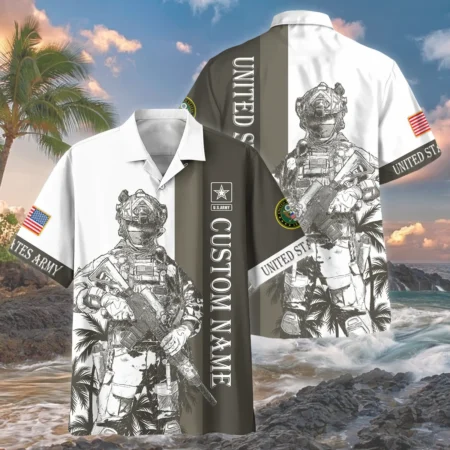 Hawaii Style Pattern U.S. Army Oversized Hawaiian Shirt All Over Prints Gift Loves