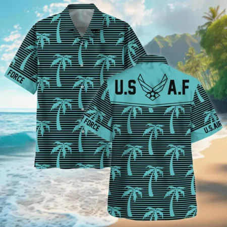 Hawaii Palm Tree Pattern Summer Beach Shirt Veteran U.S. Air Force All Over Prints Oversized Hawaii Palm Treean Shirt