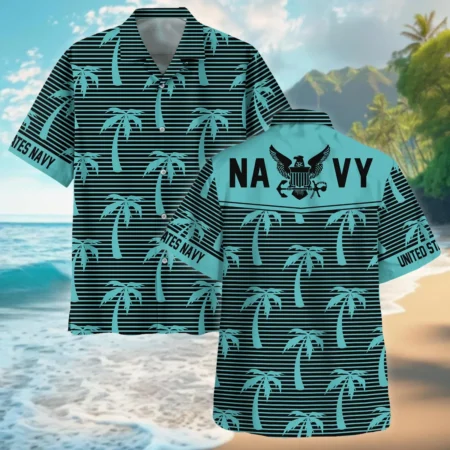 Hawaii Palm Tree Pattern Summer Beach Shirt Veteran U.S. Navy All Over Prints Oversized Hawaii Palm Treean Shirt