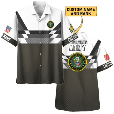 Custom Rank And Name U.S. Army Veterans Oversized Hawaiian Shirt All Over Prints Gift Loves