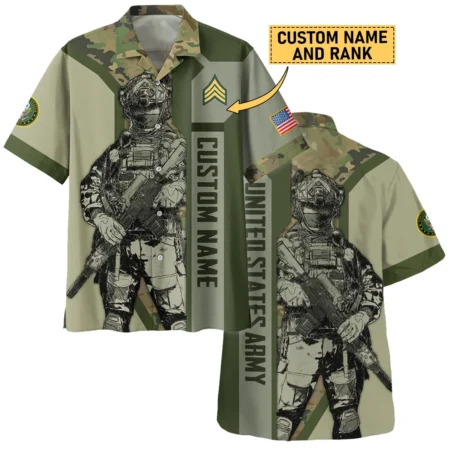 Custom Rank And Name U.S. Air Force Veterans Oversized Hawaiian Shirt All Over Prints Gift Loves
