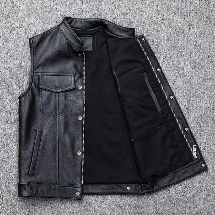 E8-MSG Proudly Served Personalized Gift U.S. Army Veteran Fashion Zipper Sleeveless Leather Jackets
