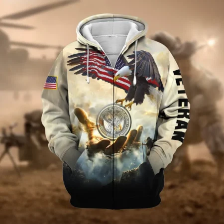U.S. Army Veteran All Over Prints Zipper Hoodie Shirt All Gave Some Patriotic Attire QT1906AMA5