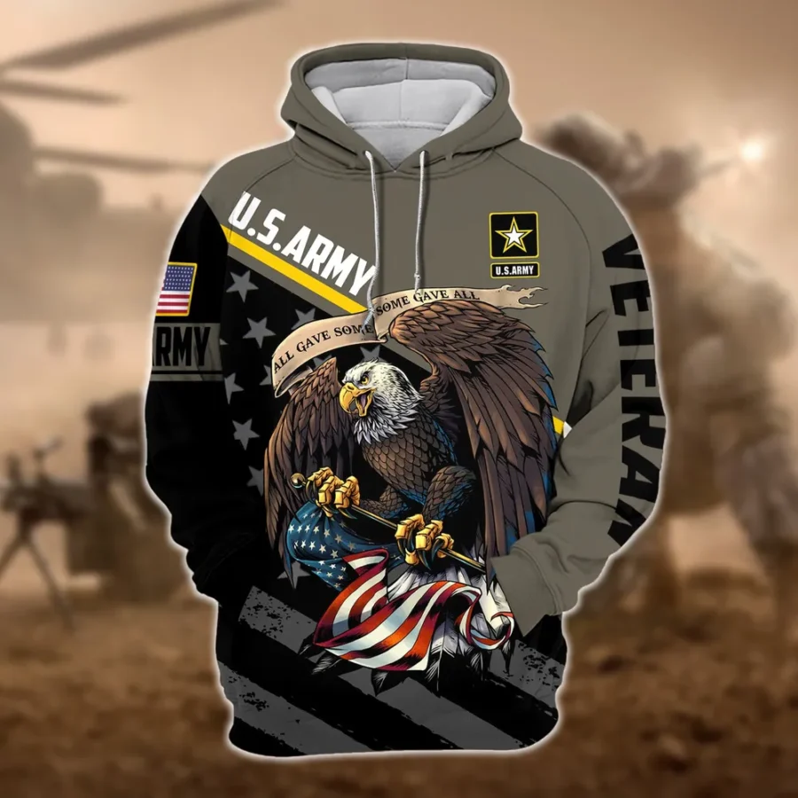 U.S. Army Veteran All Over Prints Zipper Hoodie Shirt All Gave Some Patriotic Attire QT1906AMA11