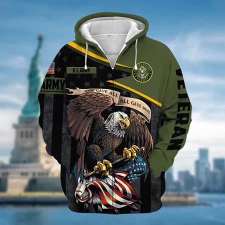 U.S. Army Veteran All Over Prints Zipper Hoodie Shirt Retirees Uniform Appreciation QT1906AMA111