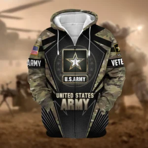 U.S. Army Veteran All Over Prints Zipper Hoodie Shirt All Gave Some Patriotic Attire QT1906AMA17