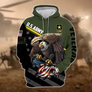 U.S. Army Veteran All Over Prints Zipper Hoodie Shirt All Gave Some Patriotic Attire QT1906AMA20