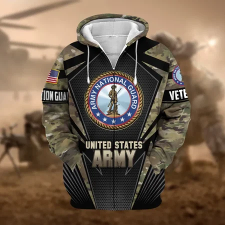 U.S. Army Veteran All Over Prints Zipper Hoodie Shirt All Gave Some Patriotic Attire QT1906AMA25