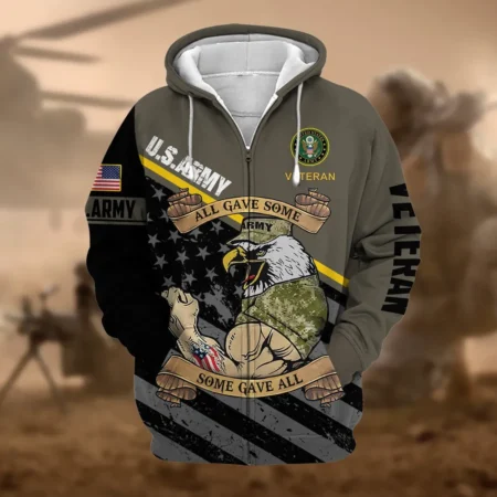 U.S. Army Veteran All Over Prints Zipper Hoodie Shirt All Gave Some Uniform Appreciation QT1906AMA29