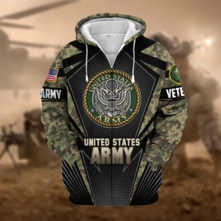 U.S. Army Veteran All Over Prints Zipper Hoodie Shirt All Gave Some Uniform Appreciation QT1906AMA30