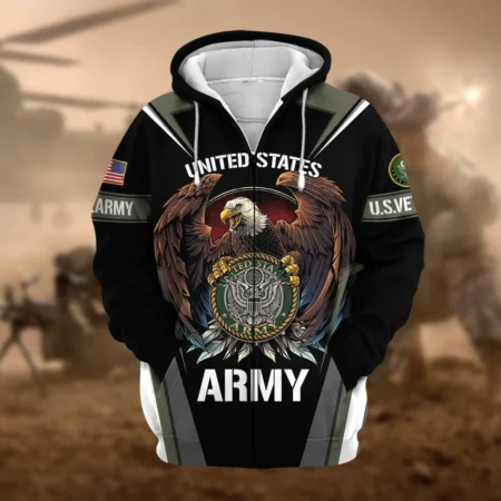 U.S. Army Veteran All Over Prints Zipper Hoodie Shirt All Gave Some Uniform Appreciation QT1906AMA31