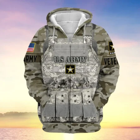 U.S. Army Veteran All Over Prints Zipper Hoodie Shirt All Gave Some Uniform Appreciation QT1906AMA32