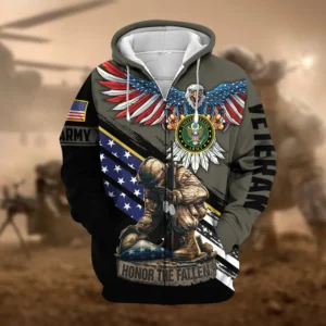 U.S. Army Veteran All Over Prints Zipper Hoodie Shirt All Gave Some Uniform Appreciation QT1906AMA33