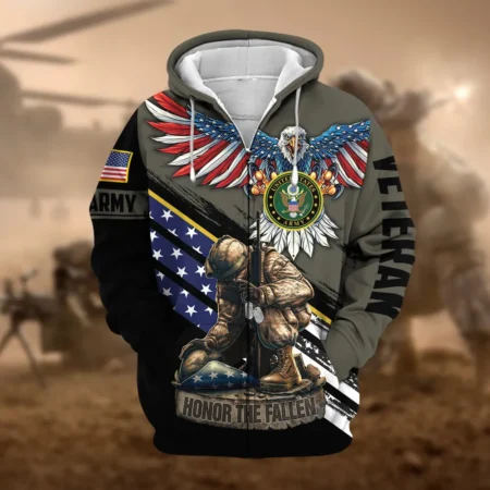 U.S. Army Veteran All Over Prints Zipper Hoodie Shirt All Gave Some Uniform Appreciation QT1906AMA33